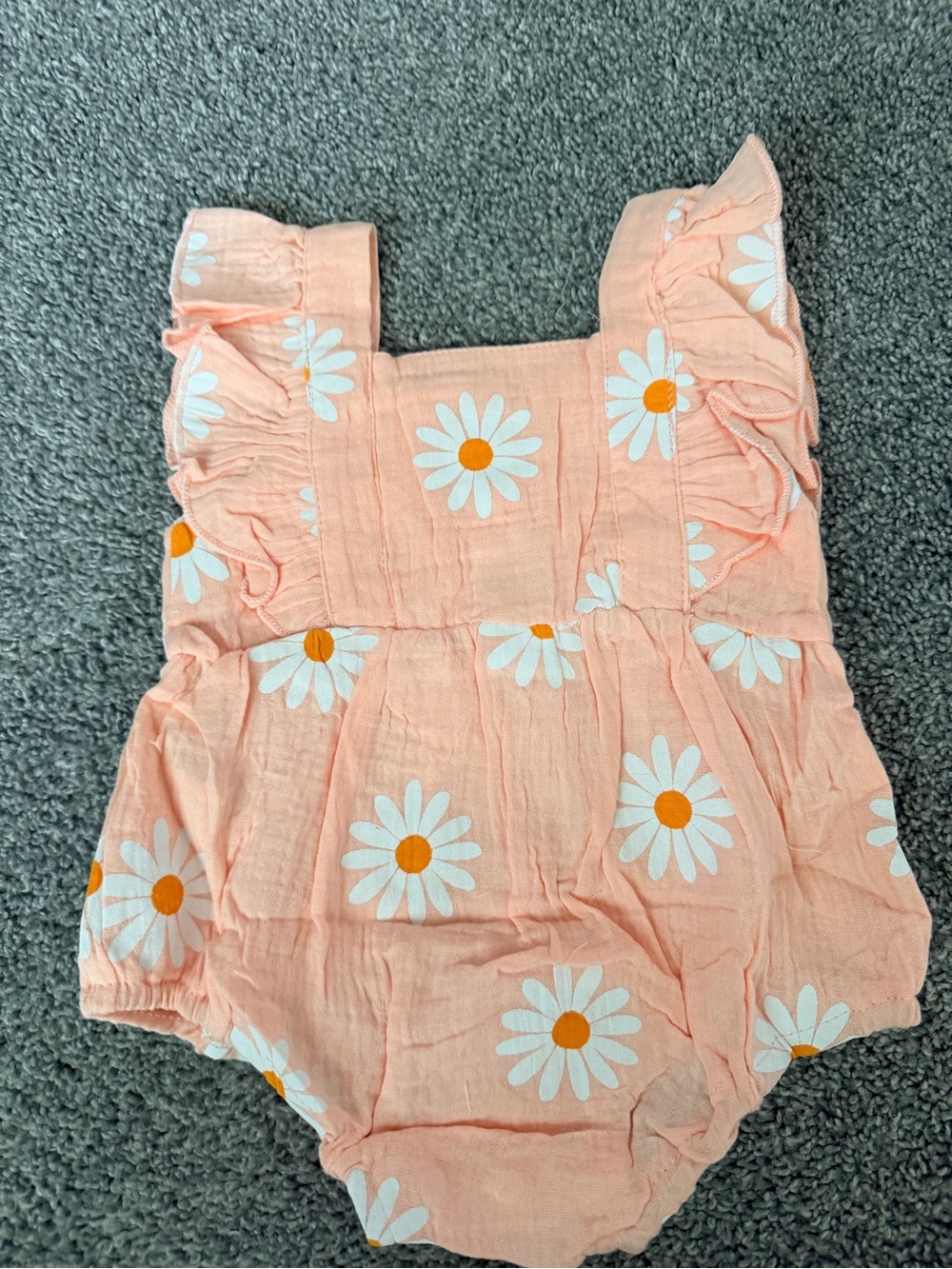 Peach Daisy Baby Romper